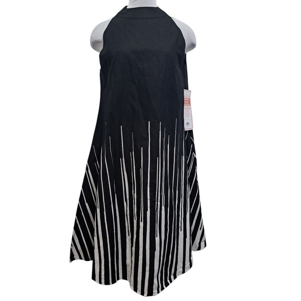 Vintage Esy Studio Ey Boho Casual Gothic Swing Into Print  Black/White Large NWT